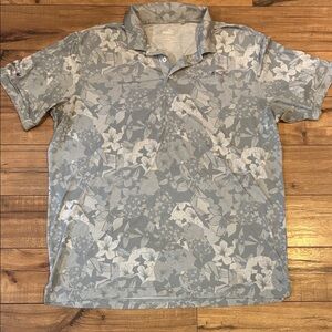 Puma Augusta Pines Light Gray Floral Golf Polo Dadcore Golf Course Casual